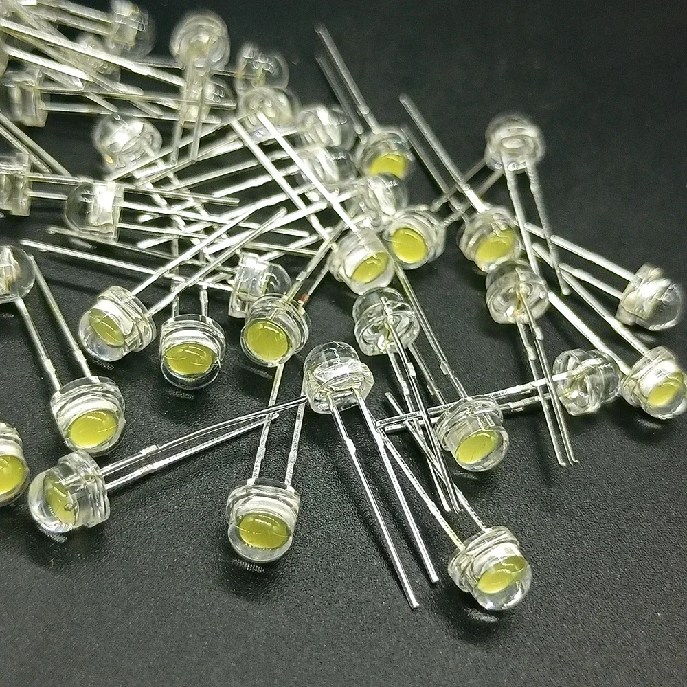 100PCS Super Bright 5MM Diode Straw Cap F5 0.2W Power LED Large Chip Small Chip Blue Green Red Yellow White LED
