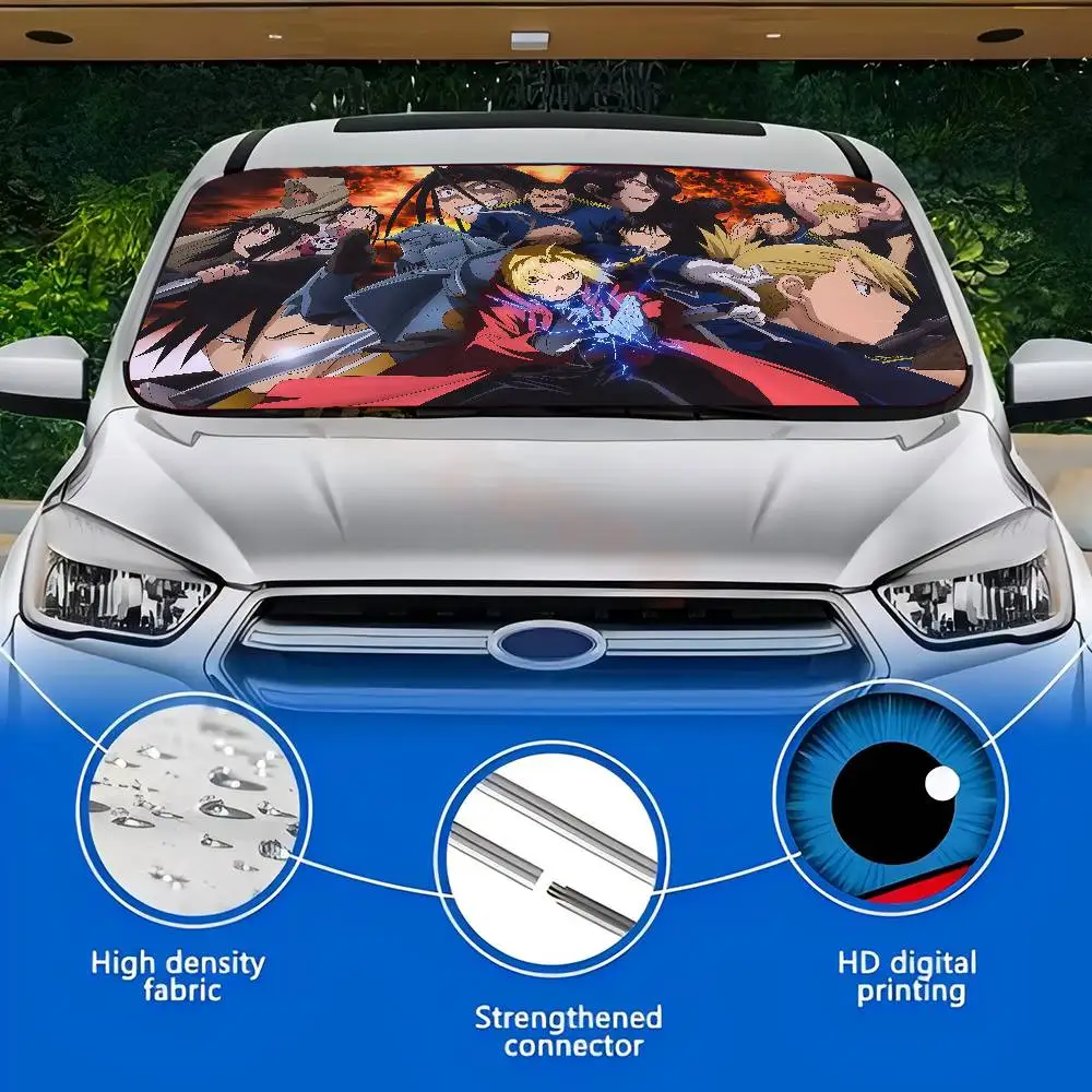 Fullmetal Alchemist Anime Windshield Sunshade Car Window Windscreen Cover Sun Shade Auto Sun Visor Car-covers