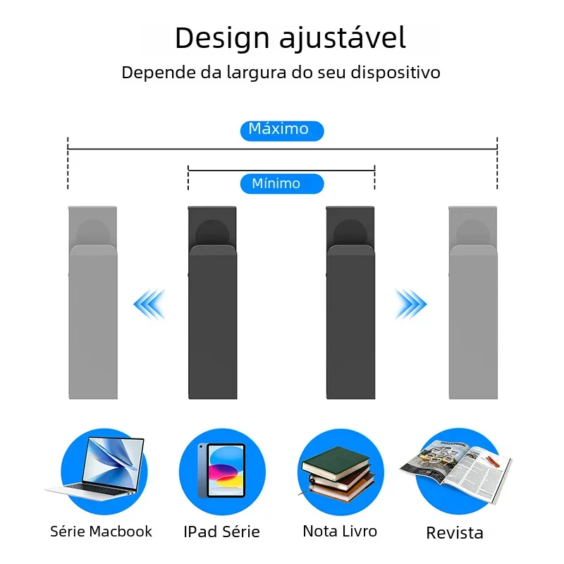 Soporte lateral para almacenamiento de ordenador portátil, bandeja organizadora de escritorio para Ipad, tableta, oficina y hogar