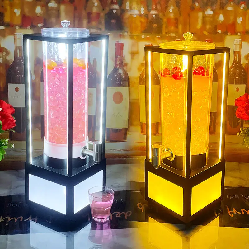 

Thick Iron Frame 3L Glowing Beer Tower Juice Pitcher Charging Commercial Bar KTV