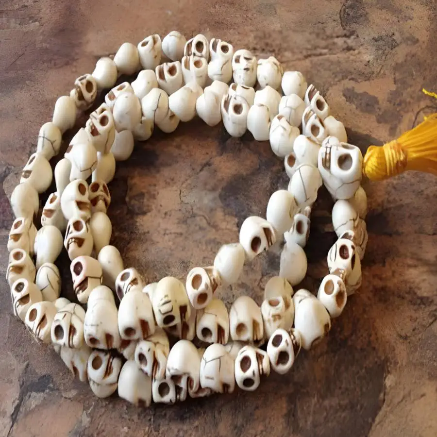 

Ожерелье из гаулита 8 мм, эластичная четка-мала, священное духовное украшение, буддийские чакра-бусины для йоги, камень Бодхи Нирвана, тибетский драгоценный камень