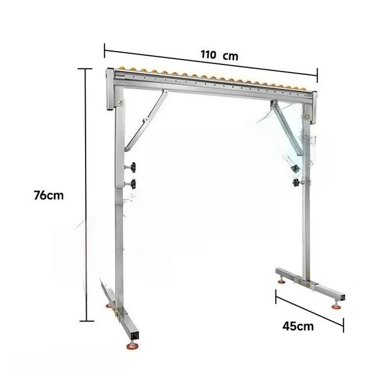 Wood Cutting Bracket With Roller Folding Adjustable Height Double Row Transport Pulley Saw Table Transport Support Frame