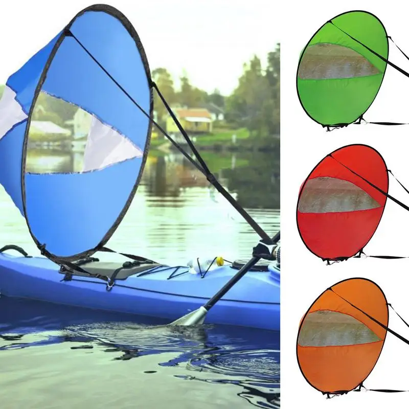 Kayak Downwind Wind Paddle Sail Clear Window Windsurfing Sails Kayak Accessories Easy-to-Attach Paddle Board Shade Boating