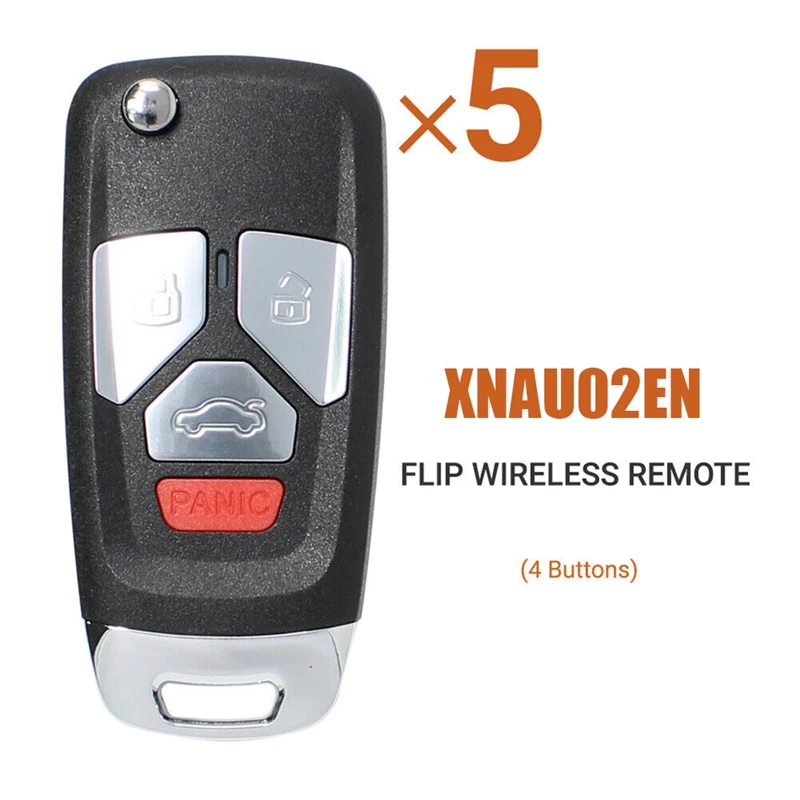 For Xhorse XNAU02EN Remote Key Fob Flip 4 Button For  Style For VVDI Key Tool 5Pcs/Lot