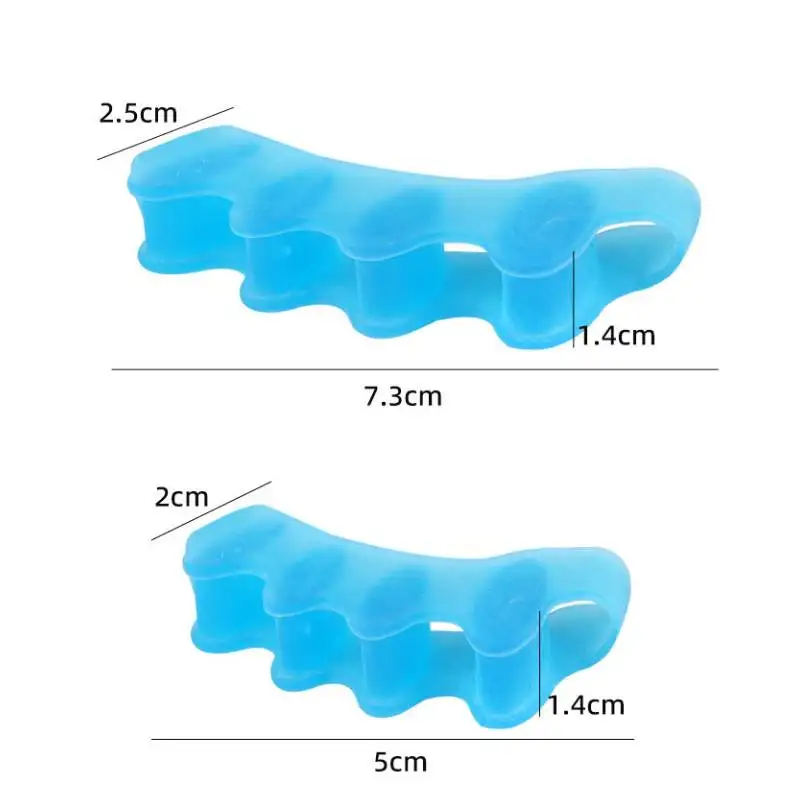 Separadores de dedos de silicone, 2 peças = 1 par, correção de joanetes e restauração de dedos dos pés, alisador para sobreposição dos dedos dos pés, cuidados com os pés