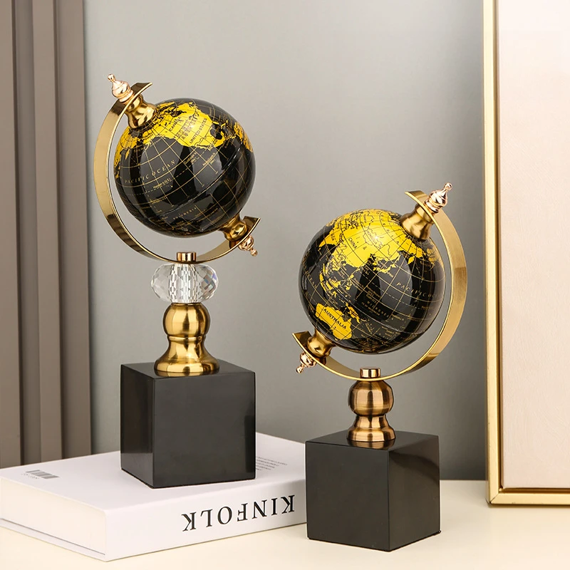 

Light luxury living room globe marble ornaments home office high-end decoration crafts