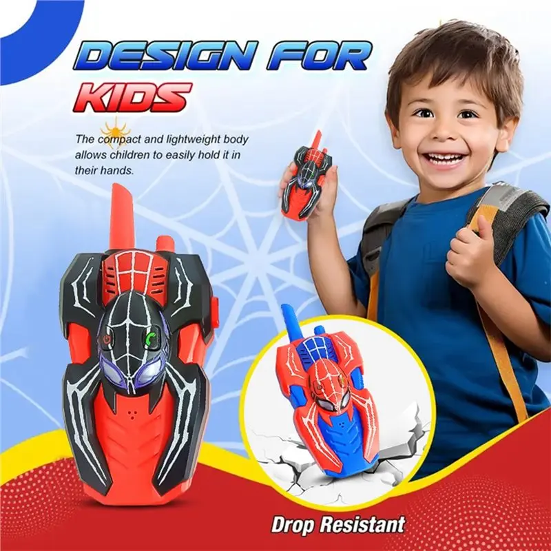 Walkie-Talkie A63T-Spider per Bambini, Confezione da 2, Comunicazione a Lungo Raggio, Gioco d'Avventura Walkie-Talkie Spider