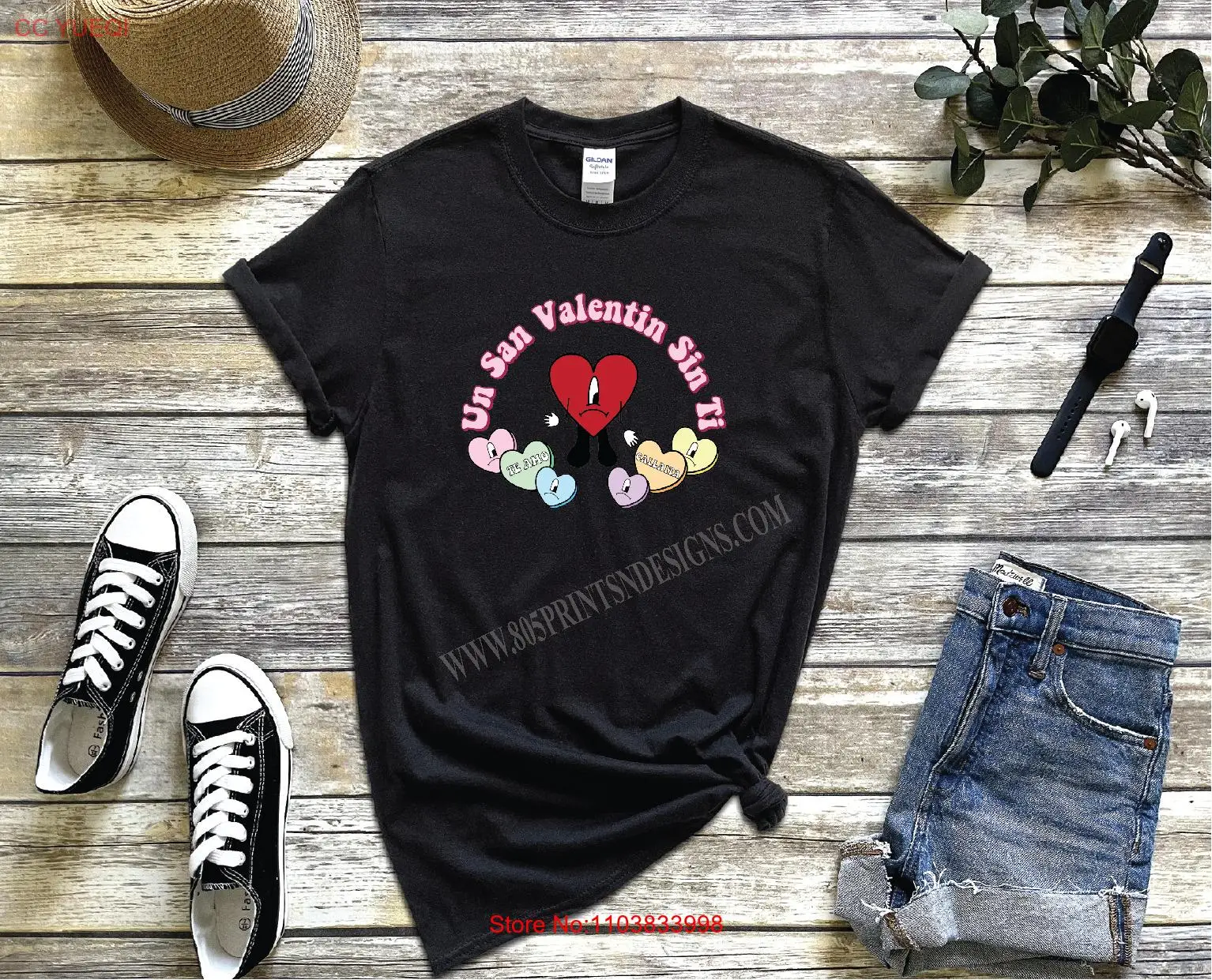 Bad Bunny El Conejo Malo VALENTINES Un Febrero Sin Ti Tee, UNISEX SIZES