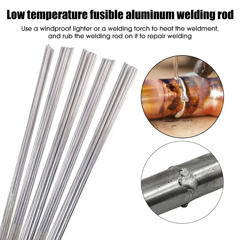 Imagem -06 - Hastes de Solda de Baixa Temperatura Haste de Solda de Fio Tubulado Easy Melt Weld Bar Alumínio Reparação Agente Kits 60 Pcs 10 Pcs Aço Inoxidável