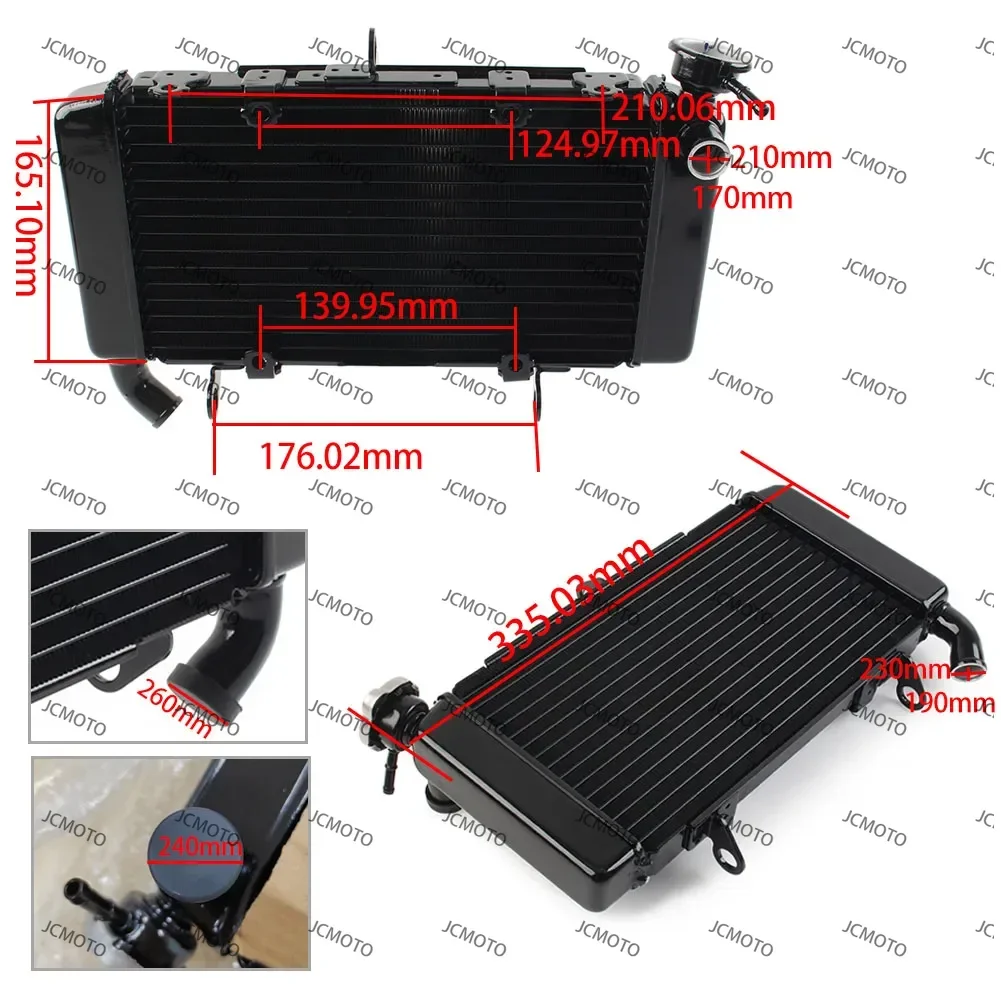 

For Honda CB500F 2019 2020 2021 Black Motorcycle Aluminum Radiator Cooler Cooling Replacement