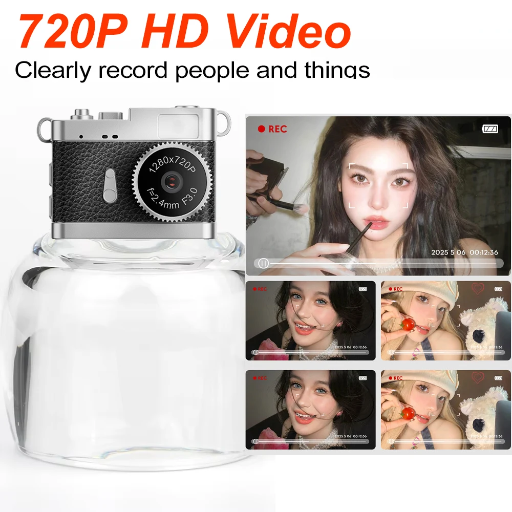 كاميرا Magecam الرجعية 720p المحمولة خمر كاميرا فيديو صغيرة جدا 0.96 بوصة شاشة CCD كاميرا صغيرة داخلية في الهواء الطلق للتصوير الفوتوغرافي