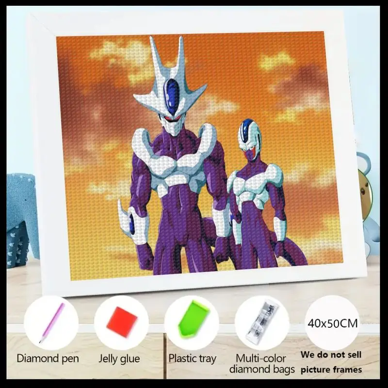 

1 шт., 5D DIY алмазная живопись, полный комплект сверл с кулером Dragon Ball Z и металлическим охлаждением, аниме-персонажи, большой кристалл 40x50 см