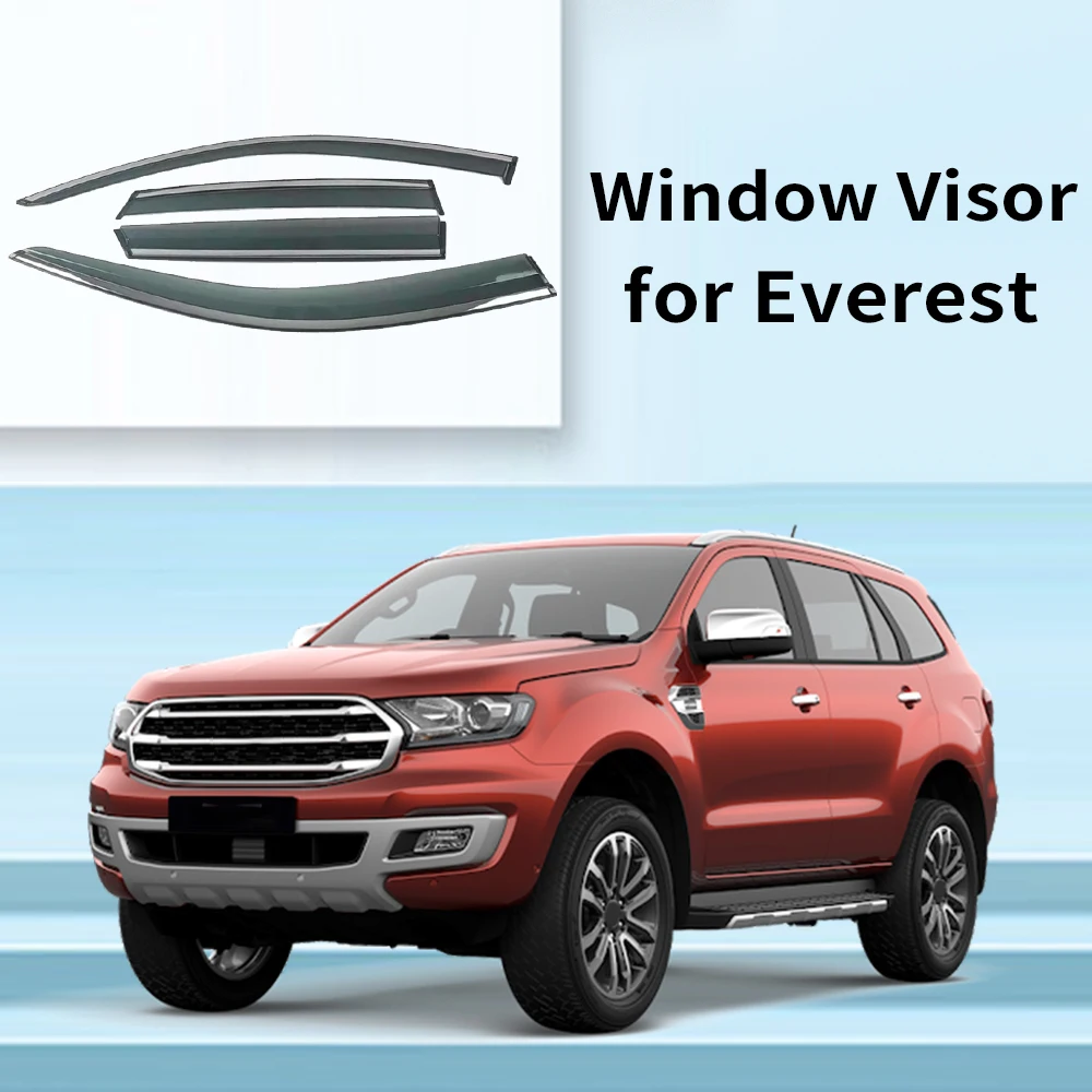 

Chrome Strips Rain Guards for FORD Everest 2015-2019 Window Visor Wind Deflectors Door Visor Vent Shades Ventvisor