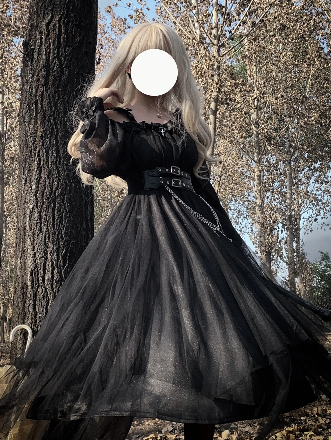 Coalfell Originele Vreemde Op Gothic Lolita Jurk Zwarte Franse Dagelijkse Vintage Donkere Lolita Lange Jurk