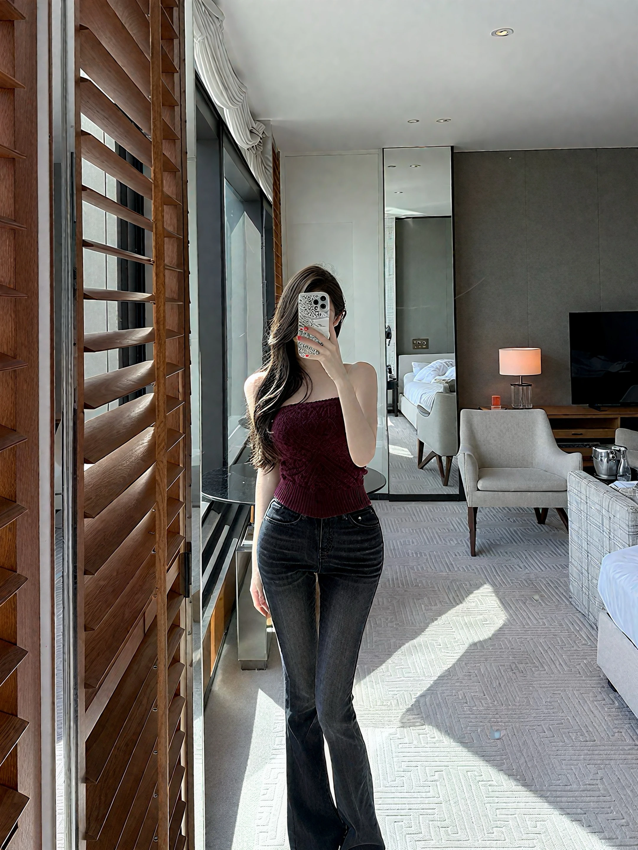 

High Waist Flared Jeans Women's Sketchy Chic Butt Lifting Korean Sle Spring 2026 mid Stretch Fabric Ladies Premium Denim