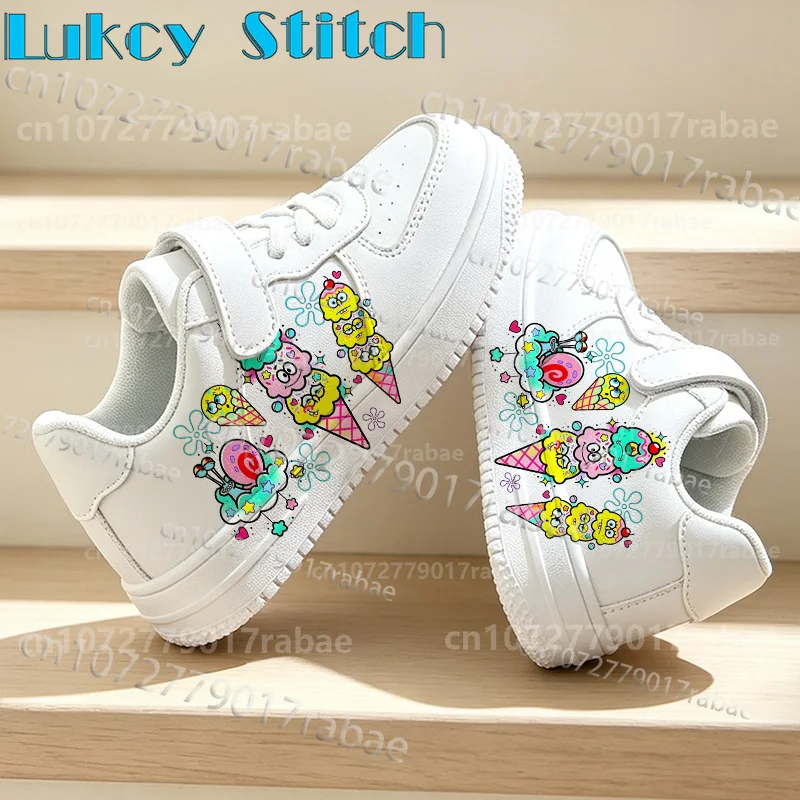 2027 Cute Cartoon Print S-SpongeBobs Design Boys Girls Four Seasons Comfortable Minimalist Trendy Walking Sneaker Gift for Him