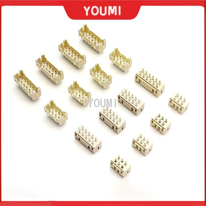 50Pcs PHD 2.0 Double Row Straight Pin Male Header PHD 2.0mm Pitch 2x3P 2x4P 2x5P 2x6P 2x7P 2x8P 2x10P