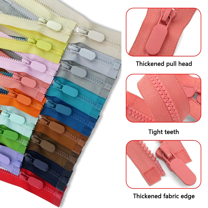 Color Resin Zipper Clothing Pocket Pants Process Open-end Zips Repair Kit Diy Handcraft Garment Applique Doll Sewing Accessories