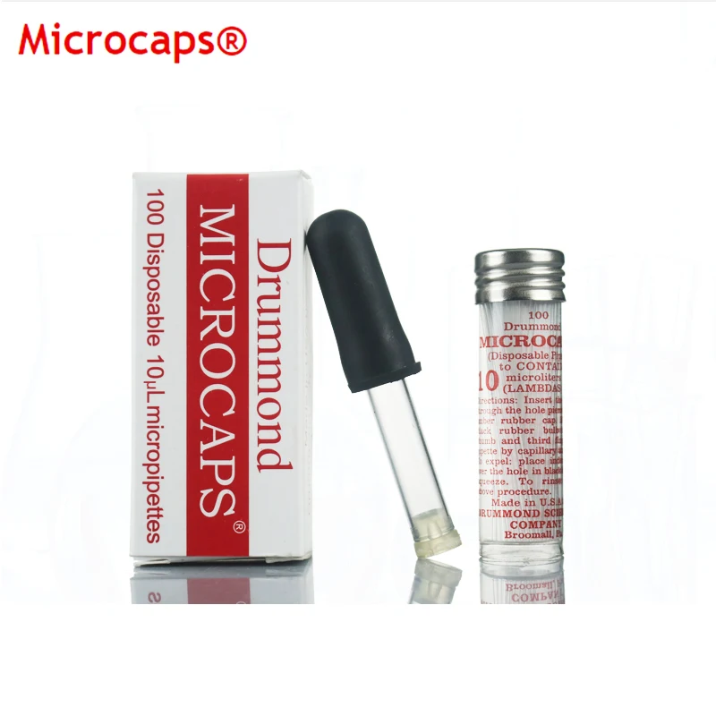 100pcs Disposable Micropipettes Micro Capillaries Spotting Capillary 1 2 3 4 5ul Sampling Capillary Instrument Sample Tube