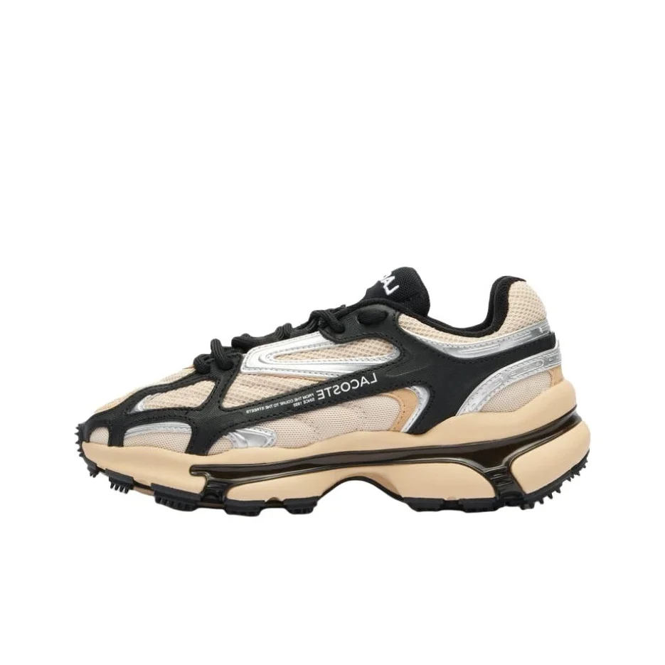 POIZON LACOSTE L003 2K24 Tênis Casuais de Cano Baixo Femininos Preto Umber