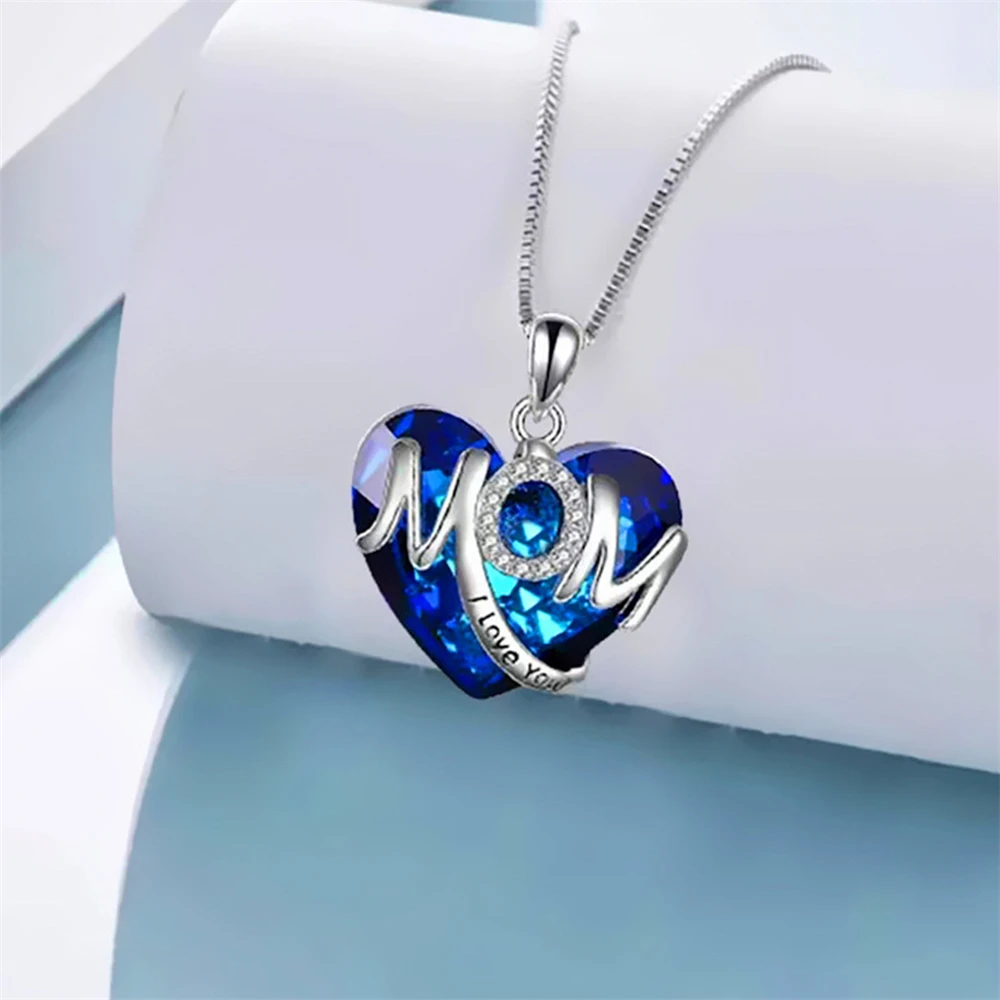 Luxury Heart Blue Crystal 