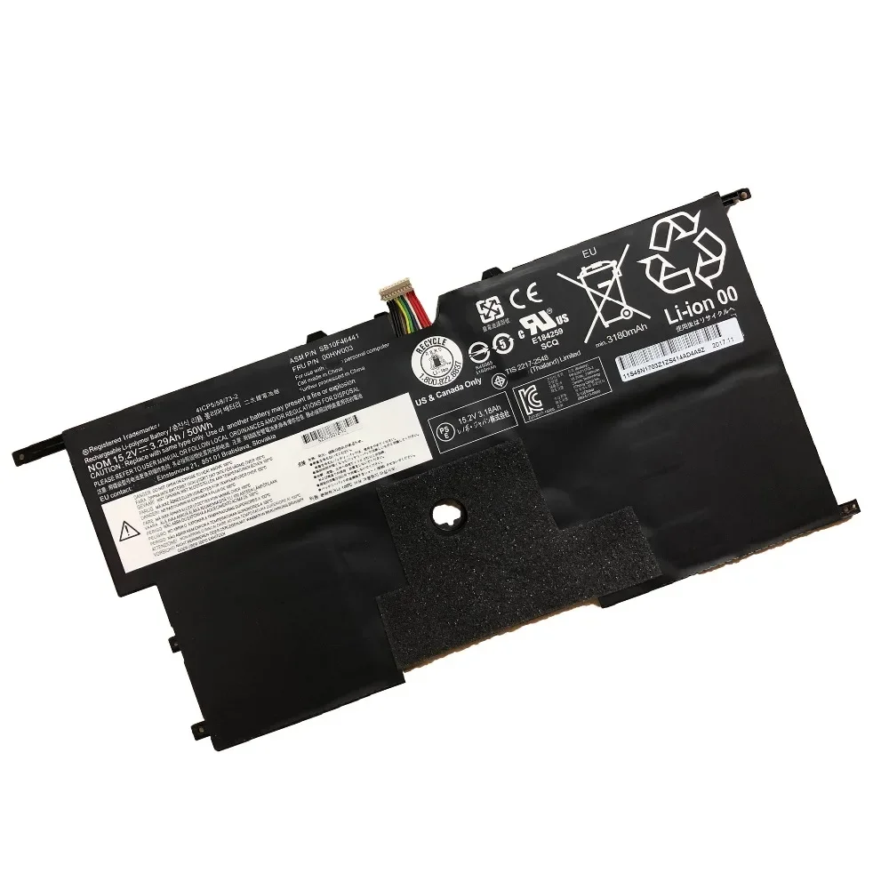 15.2V 50wh 2950mAh 00HW003 00HW002 original Laptop Battery For Lenovo ThinkPad X1 Carbon Gen3 2015 00HW003 SB10F46441 SB10F46440