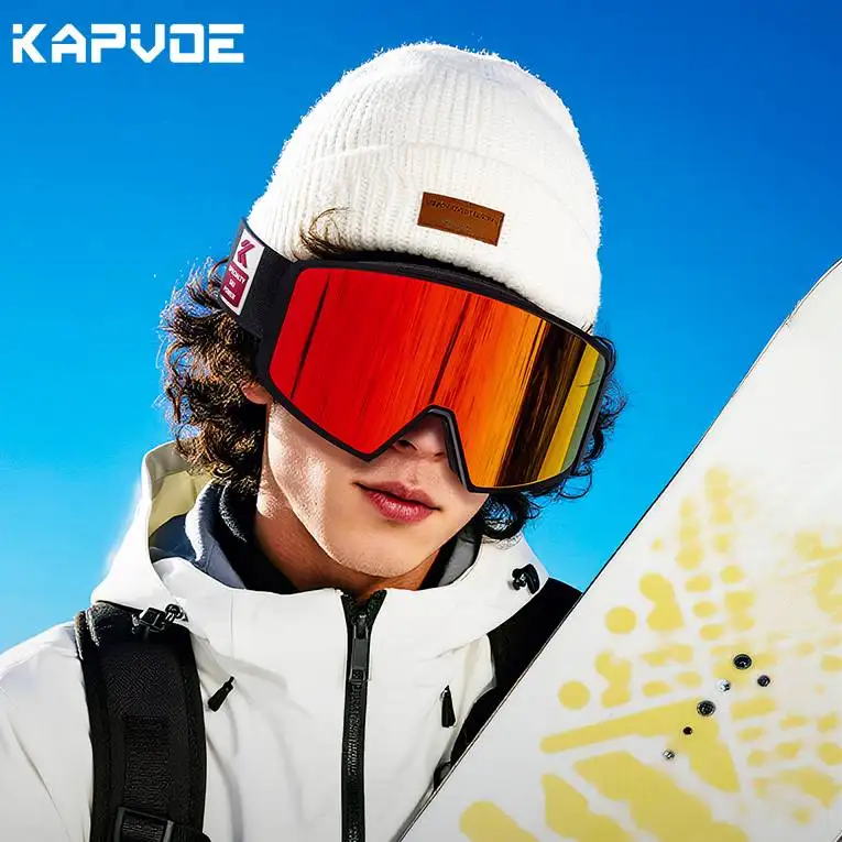 

Kapvoe Magenetic Ski Goggle Photochromic Snow Sunglasses Snowboard Anti-Fog Mask Men Women Eyewear UV400 Snowmobile Winter