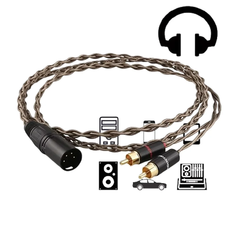 

Premium OFC Dual RCA to XLR Male Adapter Cable for Pro Audio Amplifier & Mixer​
