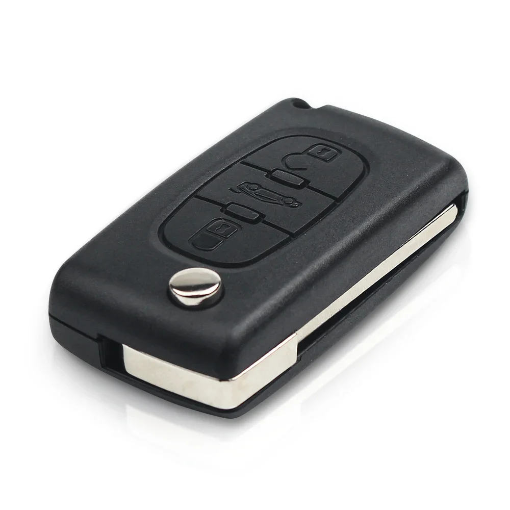 KEYYOU 3 Button Remote Key CE0523/CE0536 for Peugeot 207 208 307 308 407 408 607 433MHZ ID46 PCF7941 HU83/VA2 Flip Car Key