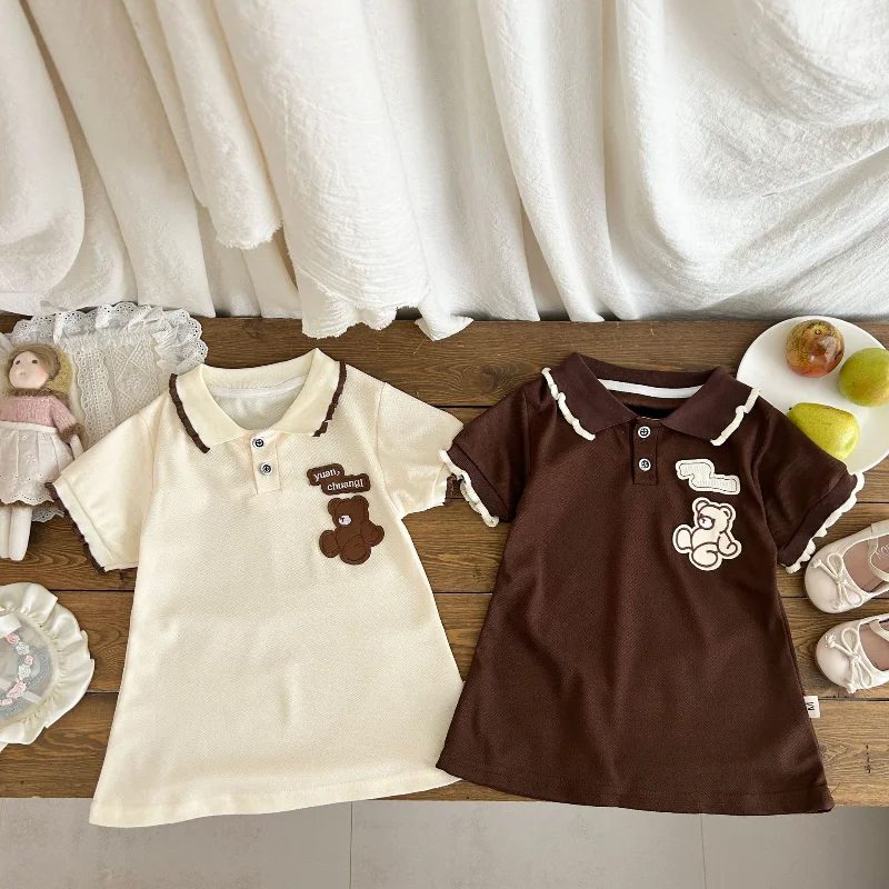 

New Summer Baby Girl Clothes Children Casual Short Sleeved Dress Fashion Toddler Clothing Infant Cartoon Costume Kids Sportswear