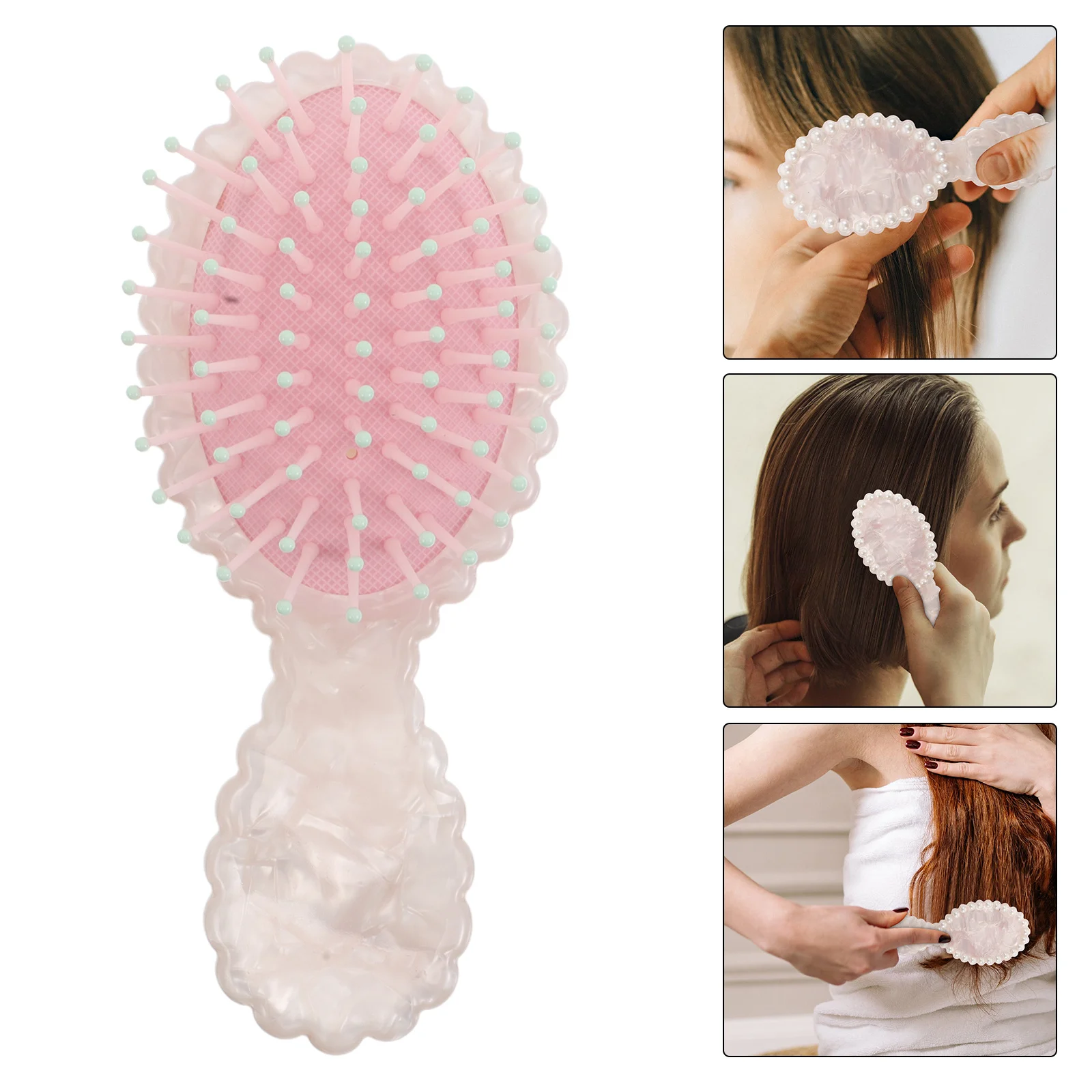 

Расческа для массажа кожи головы, подушка с уксусной кислотой, щетка для волос, украшенная жемчугом, распутывающая расческа для укладки вьющихся волос, дорожные массажные расчески