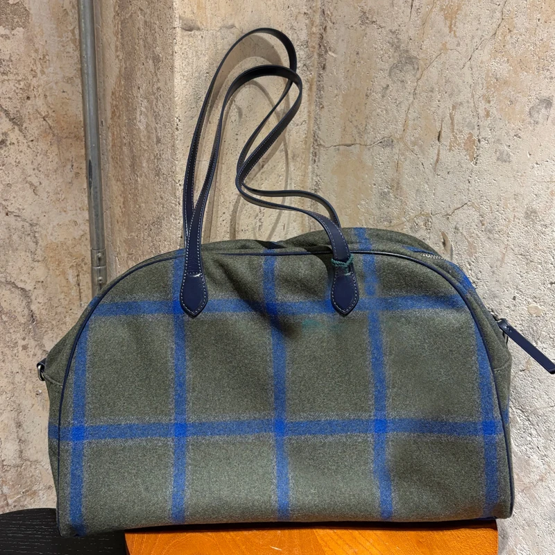 

Шерстяные сумки в английском стиле для женщин, роскошная дизайнерская сумка-кошелек, новинка 2026, ремешок из воловьей кожи, клетчатый узор, подмышки, плечо