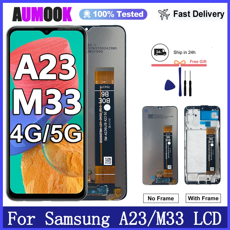 Novo Display para Samsung Galaxy M33 5G: Tela LCD Touch Screen Digitalizadora para Substituição de Display LCD Samsung A23 4G/5G