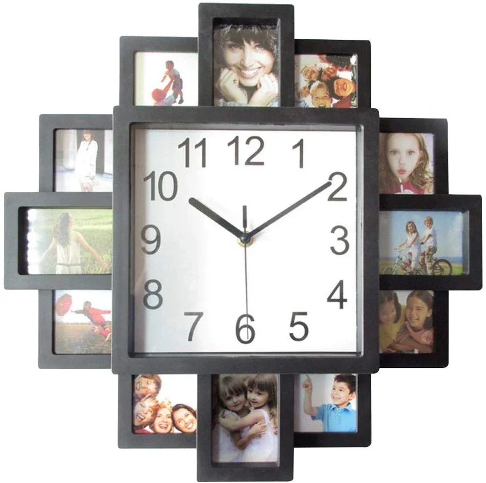 New Large Wall Clock Photo Frame Modern Design 3d Clocks Living Room Home Decor Picture Display Create Valentines Day Gift