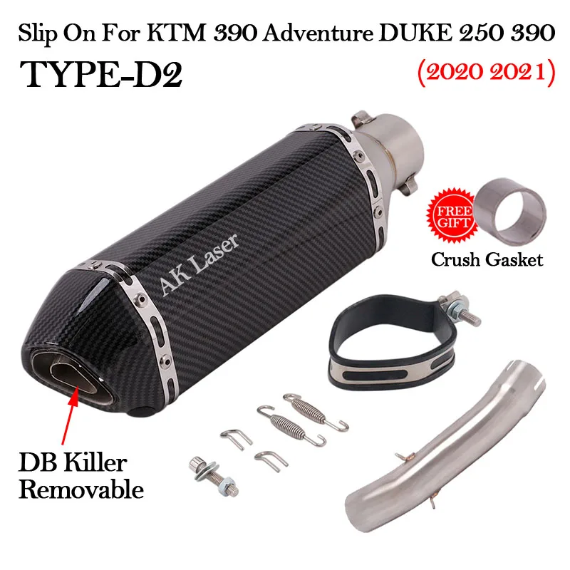 For KTM250 KTM DUKE 250 390 KTM390 Adventure ADV 2020 2021 KTM125 2021 Motorcycle Exhaust System Middle Link Pipe Muffler Escape