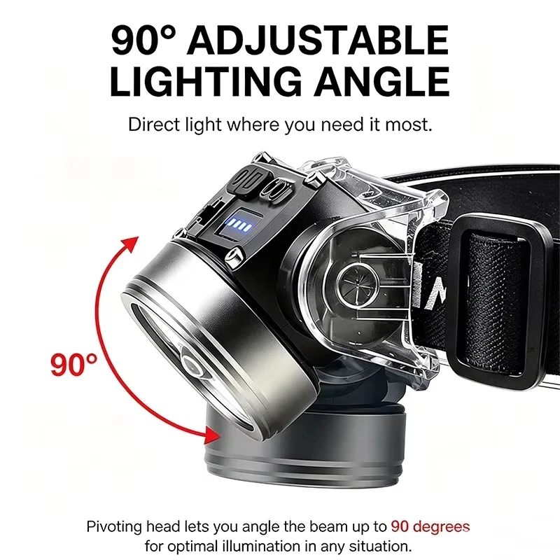 7 Led Aluminum Alloy Headlamp USB Rechageable Motion Sensor Headlight Portable Fishing Camping Outdoor Head Lamp Work Flashlight