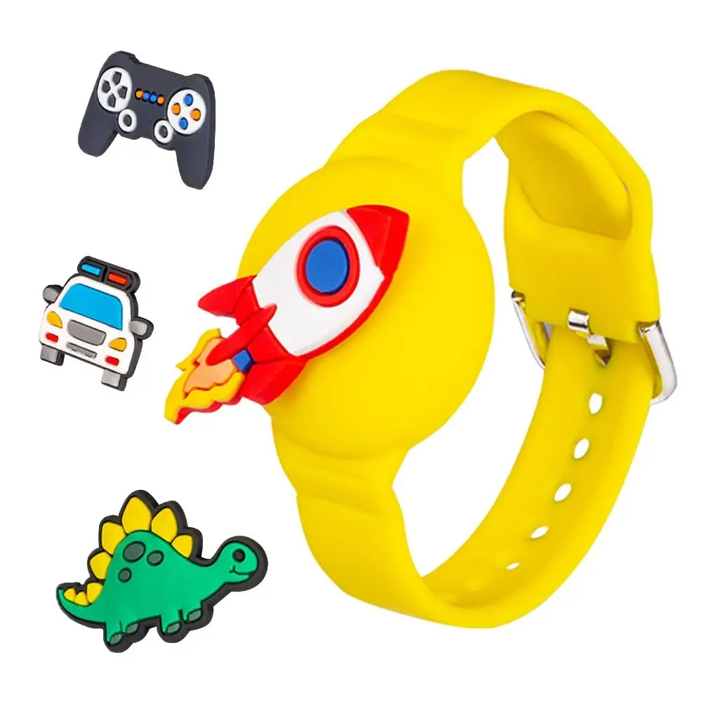 Silicone Kids Bracelet Decorative Patterns Replacement Child Wristband Waterproof Cartoon for Apple AirTag