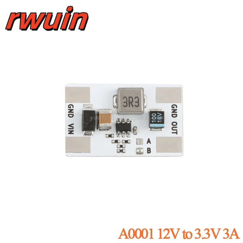 5pcs/1pc Non-isolated Step Down Buck Power Module 12V to 5V 3.3V DC-DC 3A 5A High Heat Dissipation Aluminum Substrate 4.6 to 16V