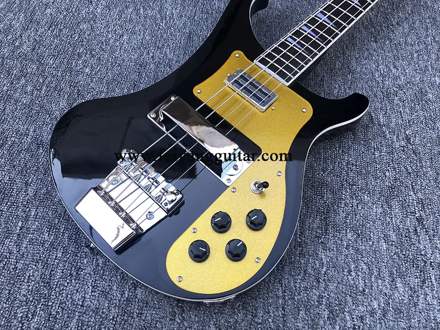 Electric Bass Guitar with Adjustable Bridge, Gold Pickguard, Rosewood Fingerboard, 4 String,4003 High Quality, free shipping