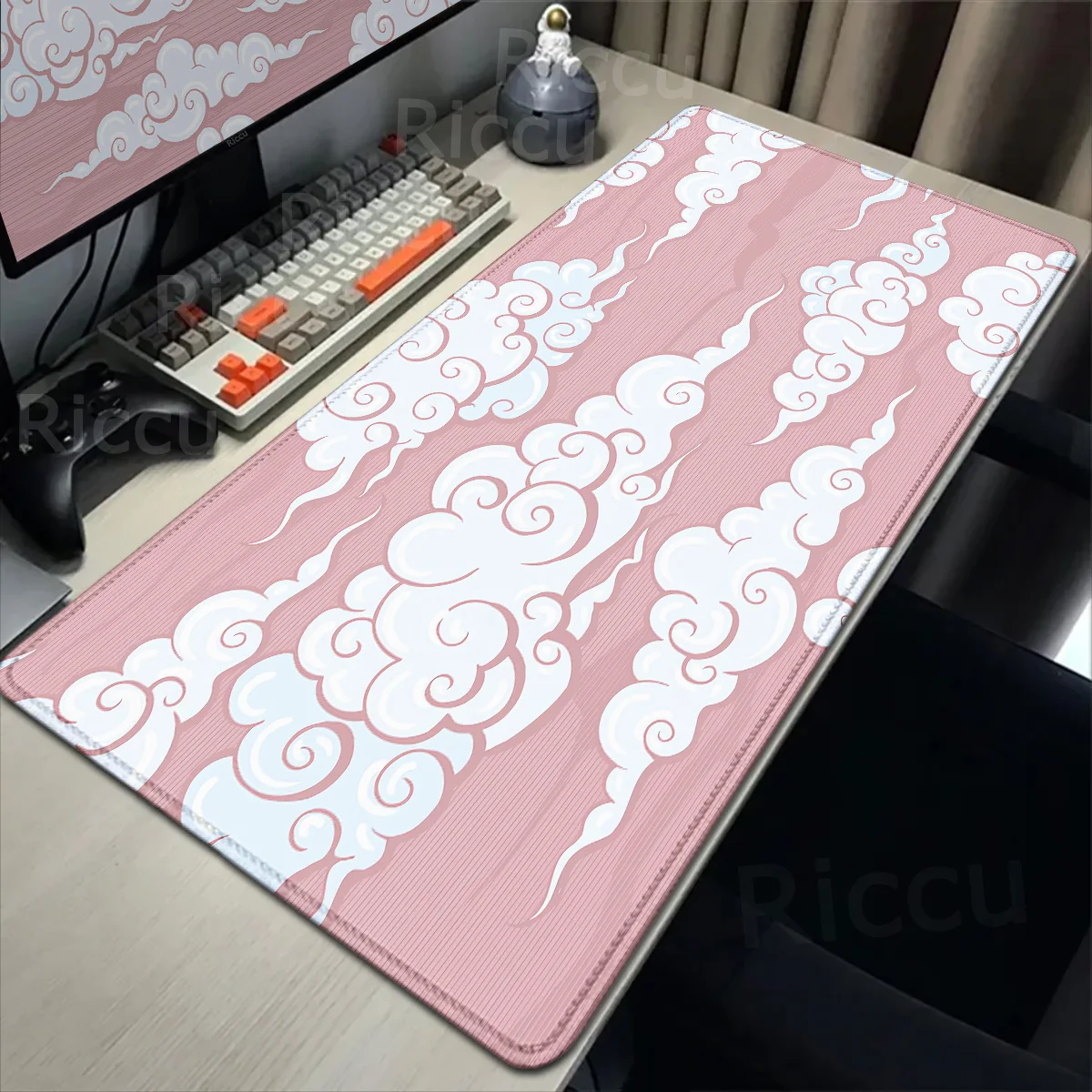 Large Red Cloud Gamer Mousepad Natural Rubber Lock Edge Desk Mat Gaming Accessories Xxl Home Decoration Keyboard Tapis De Souris