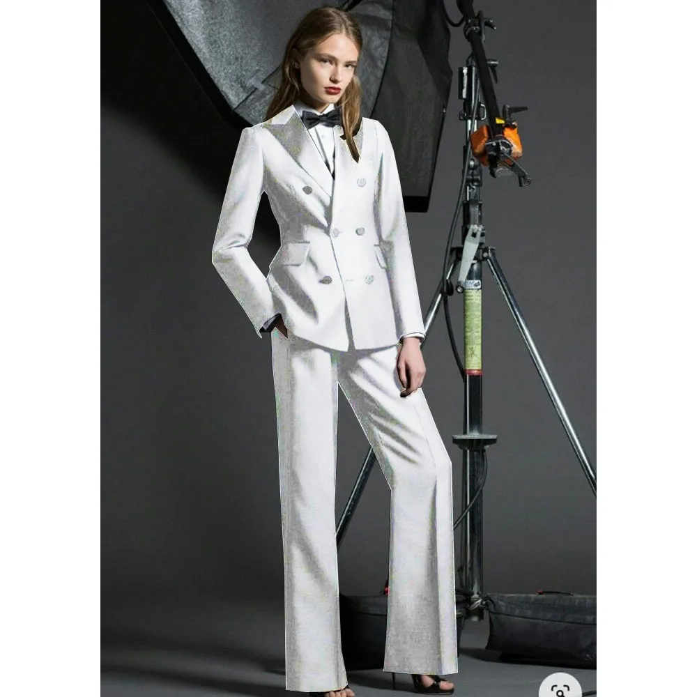 

Women's Suit Casual 2-piece (jacket + Pants) Standard Collar Double-breasted Color Matching Suit 2023 Latest Women's Clothing