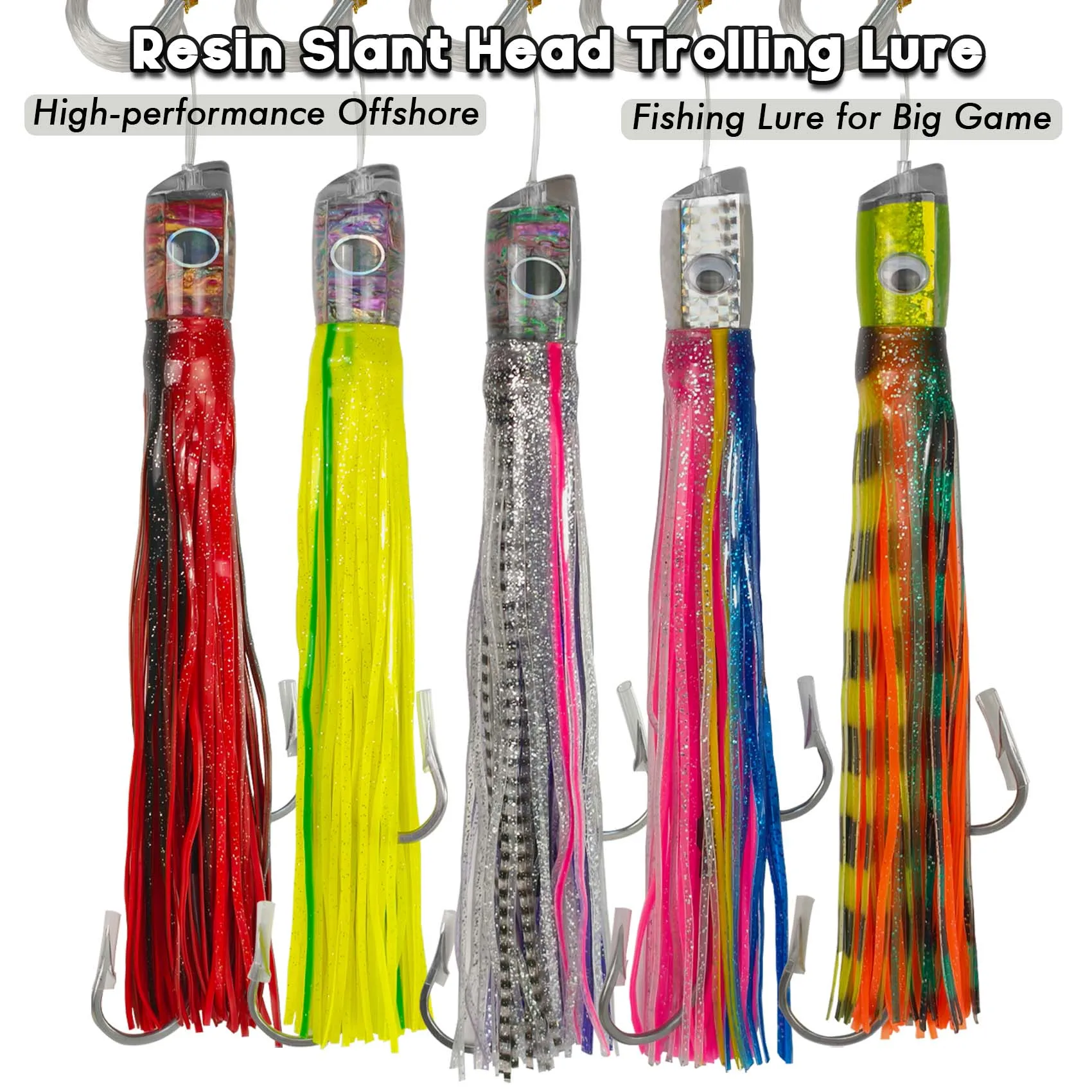 Jig de resina Aventik cabeza inclinada – Falda silicona para marlin