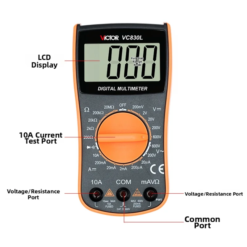 Multimeter Victory VC830L Household Handheld Digital Multimeter for Student Teaching Wholesale