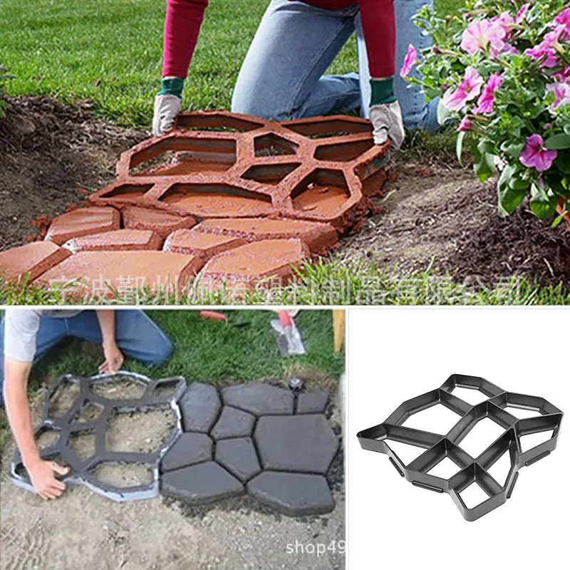 Diy Bestrating Schimmel Thuis Tuin Vloer Road Beton Stepping Oprit Steen Path Mold Patio Maker Zwart Plastic Maken Cement Mold