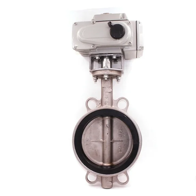 2inch 3inch 4inch 5inch 6 inch nickel plating valve disc  DC12V DC24V electric actuation butterfly valve