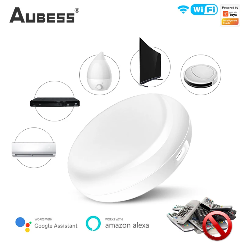 

AUBESS Smart Wireless WiFi-IR Remote Controller Tuya/Smart Life APP WiFi Infrared Remote Controller Air Conditioner TV