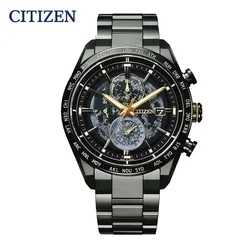 Relojes CITIZEN para Hombre, Reloj de lujo con parte trasera de Luna para Hombre, Reloj informal de negocios automático con calendario a prueba de golpes de cuarzo de acero inoxidable