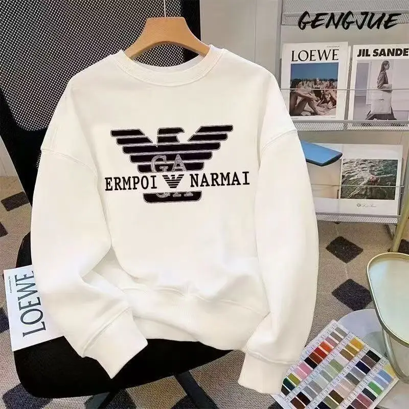 Boys' Eagle Letter Print Crewneck Sweatshirt, Casual Loose Long-Sleeve Pullover Hoodie – Trendy Streetwear for Fall/Winter