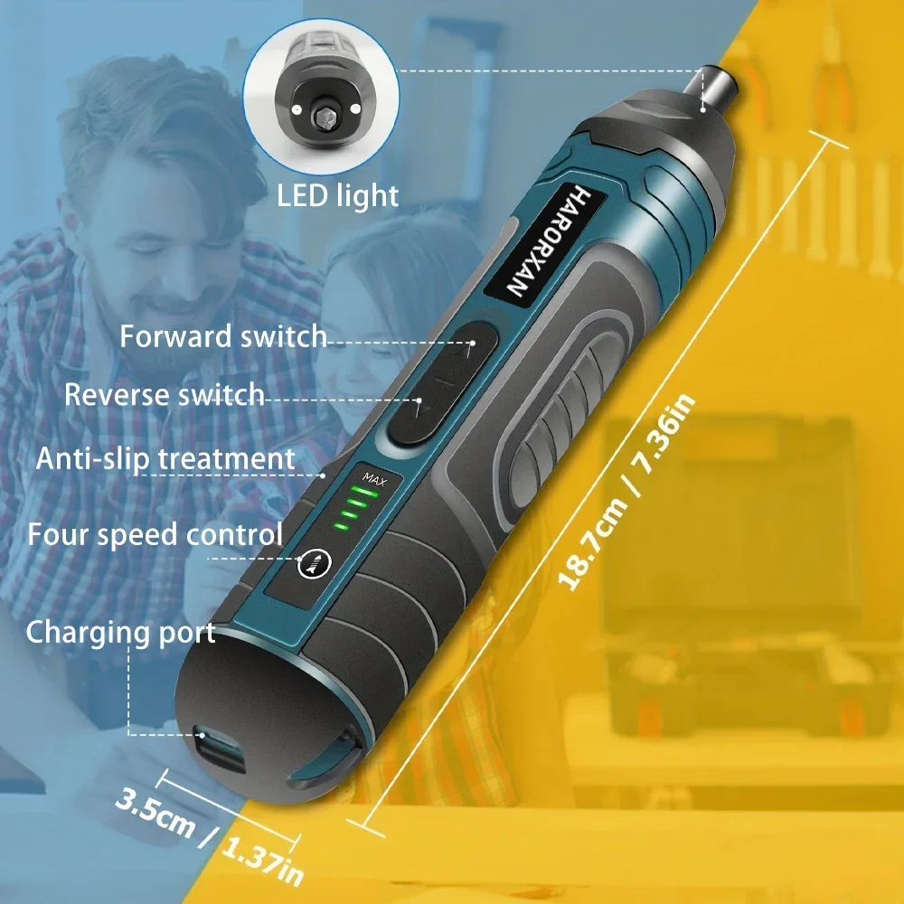 Upgraded 3.6V Lithium Battery Mini Electric Drill Set - Cordless Power Tool for Household Repairs, 1300mAh Rechargeable