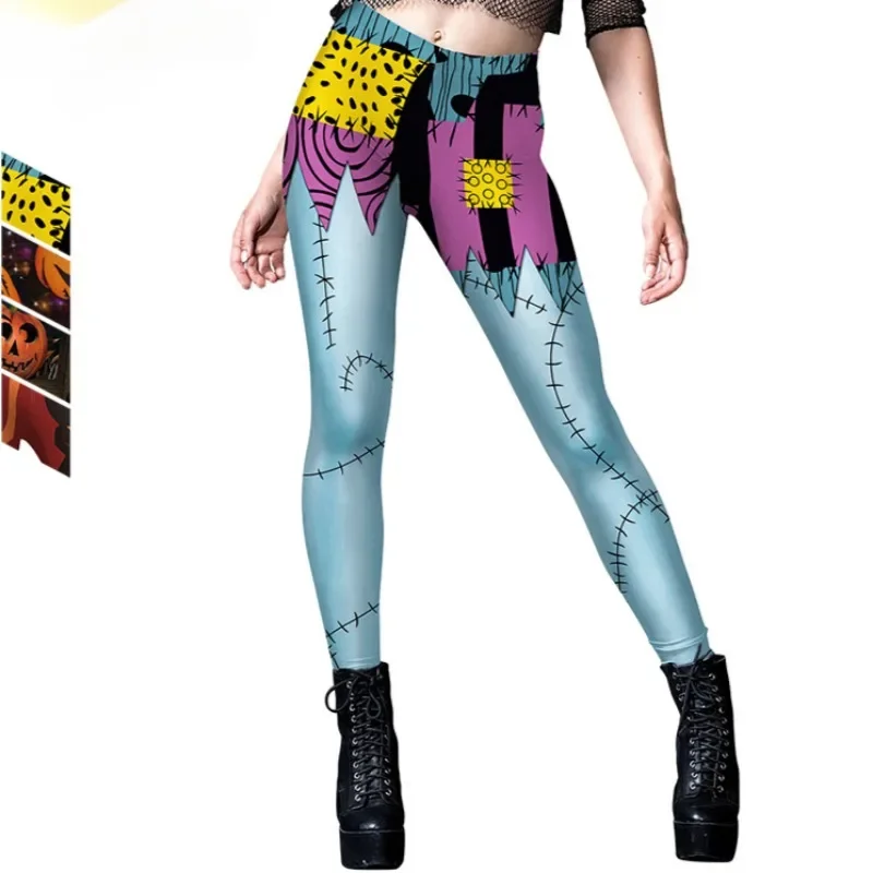 Sally Halloween Leggings Voor Vrouwen Feest Broek Pompoen Zombies Print Cosplay Kostuum Volwassenen Zentai Jurk Up Meisjes Sexy Legging